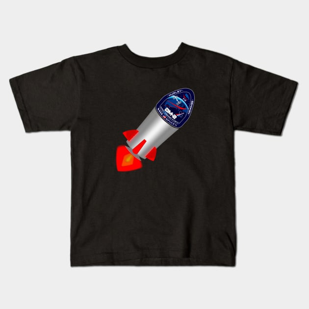 Falcon Space rocket with Spacex NASA DM-2 Mission patch Kids T-Shirt by Adaba